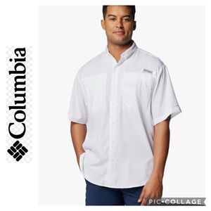 Columbia Men’s PFG Tamiami Short Sleeve white Shirt size large